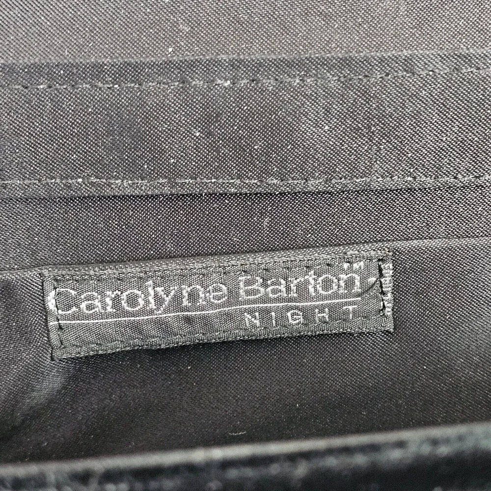 Vintage 90s Carolyne Barton Black Velvet Evening Bag Colorful Beaded Trim‎ Rope